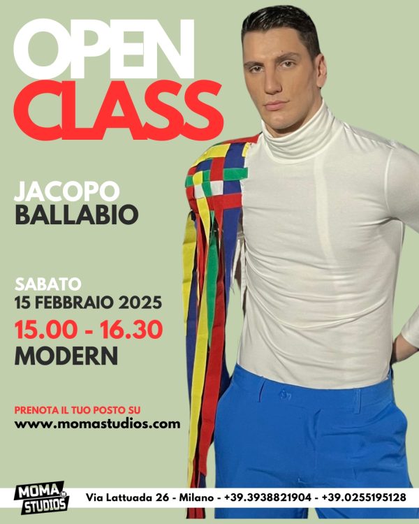 Open class Modern con Jacopo Ballabio Sabato 15 Febbraio